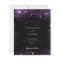 Budget wedding black purple glitter invitation
