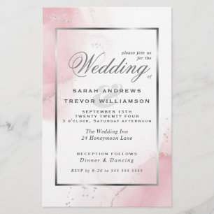 Budget Wedding Blush Pink Silver Abstract