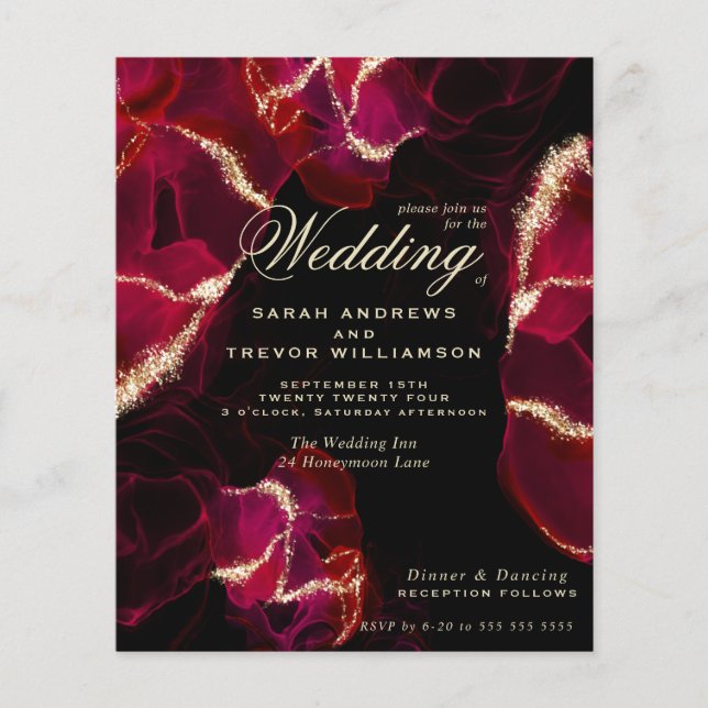 Budget Wedding Bold Scarlet Alcohol Ink (Front)