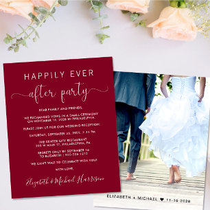 Budget Wedding Burgundy Happily Ever After Party