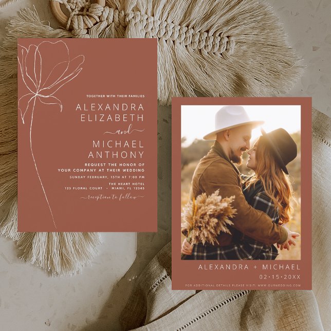 Budget Wedding Burnt Orange Terracotta Invitation Flyer (Creator Uploaded)