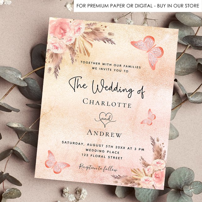 Budget wedding butterfly pampas grass blush (Creator Uploaded)