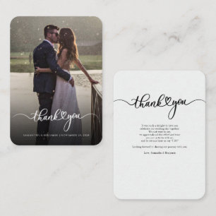 Budget Wedding Couple Photo Thank You Card