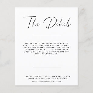 Budget Wedding Details Enclosure Card