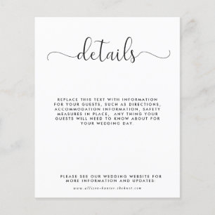 Budget Wedding Details Enclosure Card