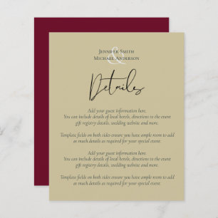 Budget Wedding Details Hotels Enclosure Template
