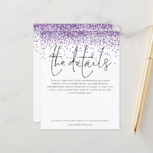 Budget Wedding Details Purple Glitter Enclosure