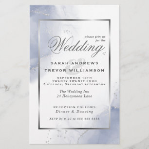 Budget Wedding Dusty Blue Silver Abstract