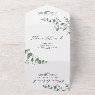 Budget Wedding Eucalyptus botanical invite + rsvp