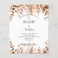 Budget wedding eucalyptus fall woodland invitation