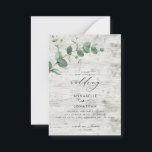 budget Wedding Eucalyptus white wood Invitation<br><div class="desc">budget Eucalyptus Greenery foliage modern minimal garden party Wedding Invitations. Simple contemporary botanical design. white wood backer</div>