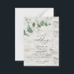 budget Wedding Eucalyptus white wood Invitation<br><div class="desc">budget Eucalyptus Greenery foliage modern minimal garden party Wedding Invitations. Simple contemporary botanical design. white wood backer</div>