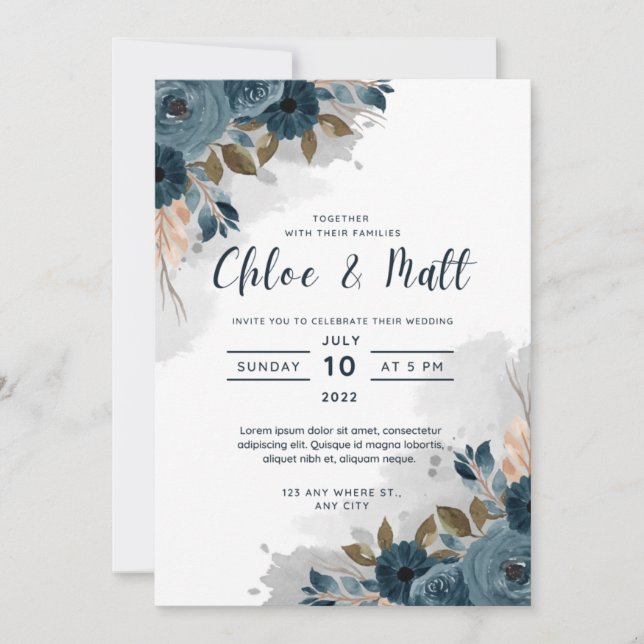 Budget wedding invitation card (Front)