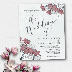 Budget Wedding Invitation Floral Watercolor