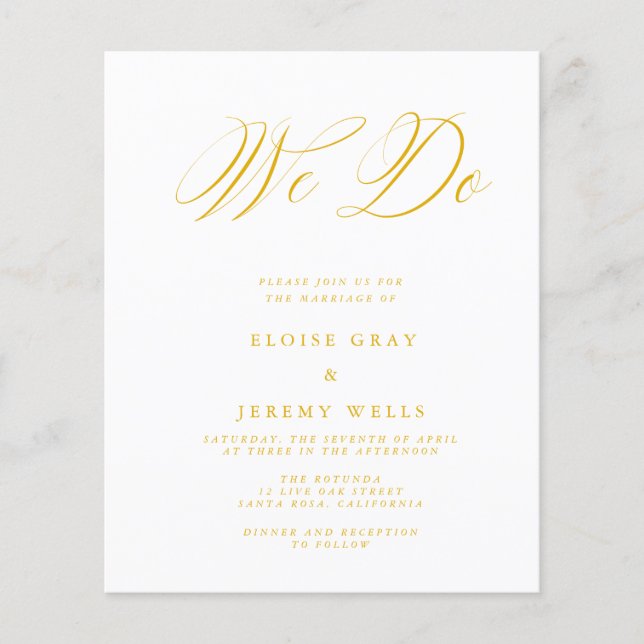 Budget Wedding Invitation  Flyer (Front)