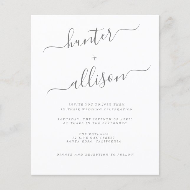 Budget Wedding Invitation  Flyer (Front)