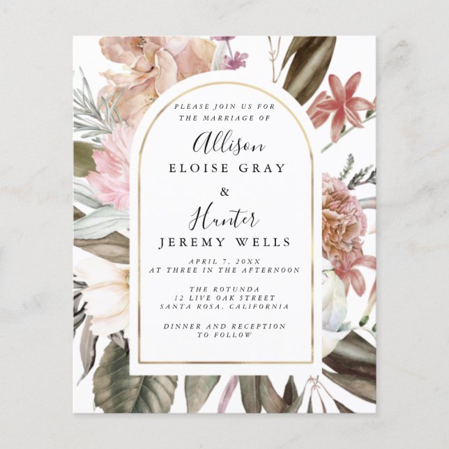 Budget Wedding Invitation  Flyer (Front)