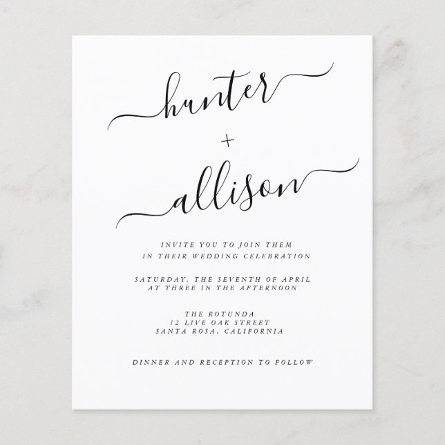 Budget Wedding Invitation  Flyer (Front)