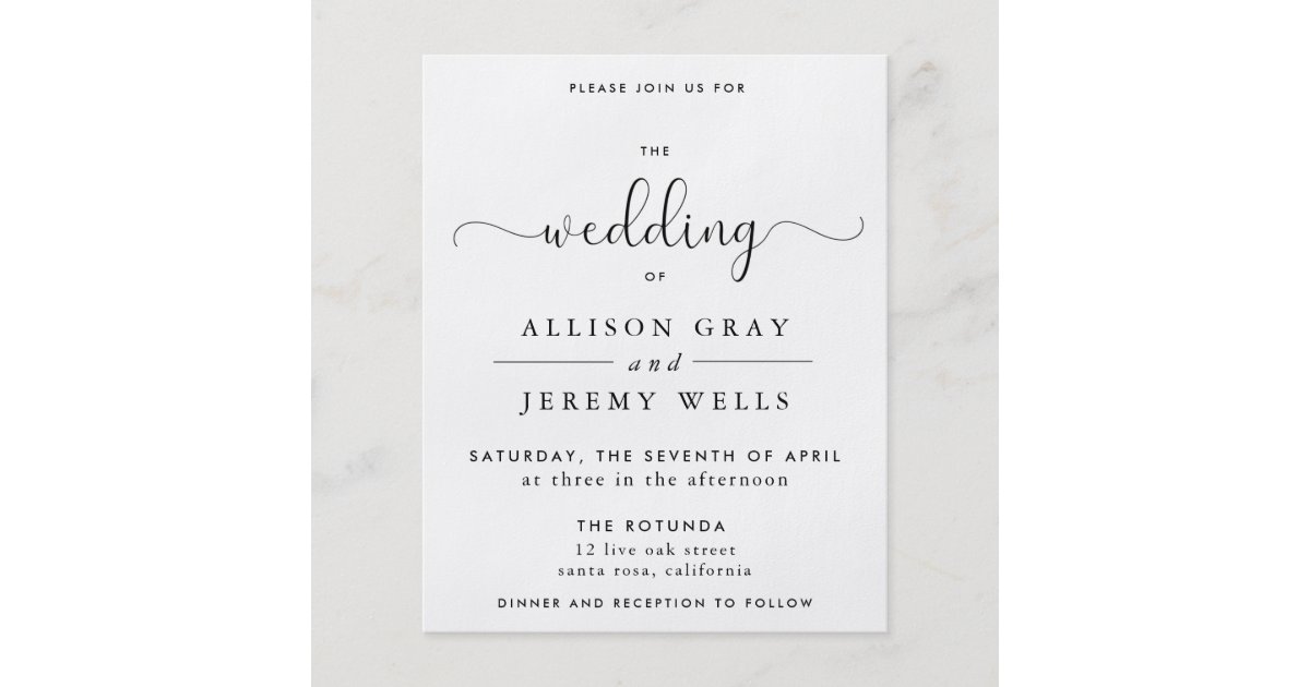 Budget Wedding Invitation Flyer Zazzle