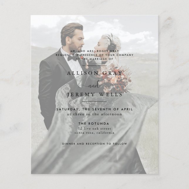 Budget Wedding Invitation Flyer (Front)