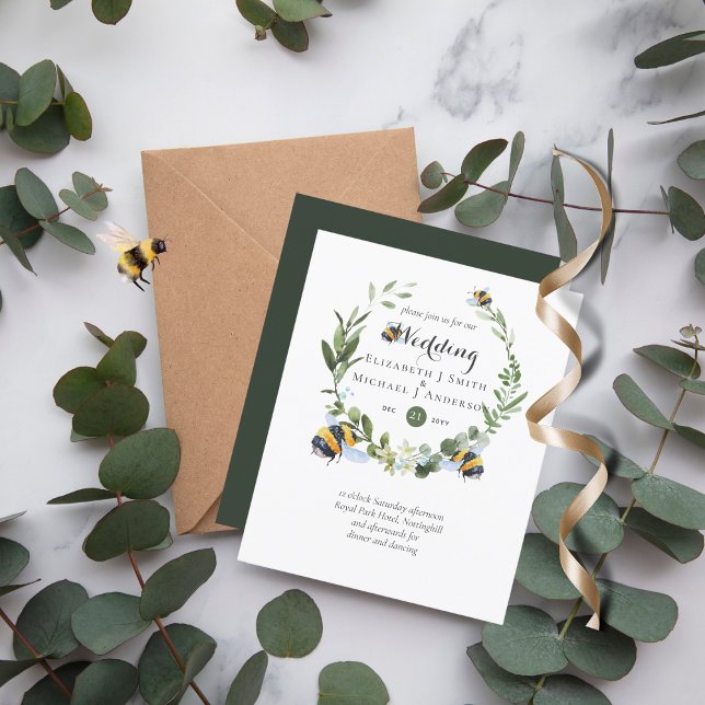 Budget Wedding Invitation Greenery Nature Lovers (Creator Uploaded)
