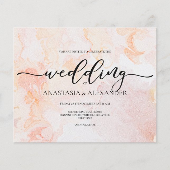 BUDGET wedding invitation. Invitation Flyer (Front)