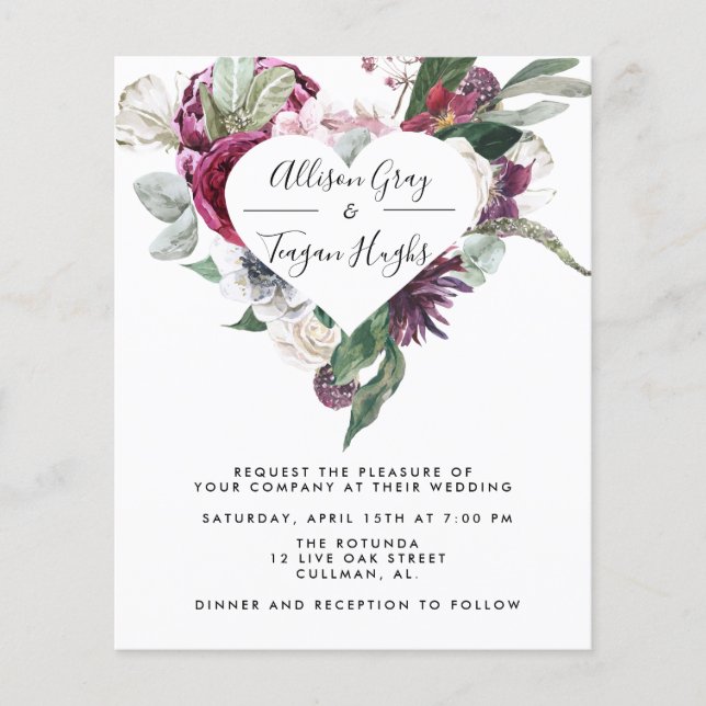 Budget Wedding Invitation | Laural Flyer (Front)