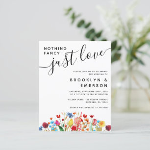 BUDGET Wedding Invitation Nothing Fancy Floral