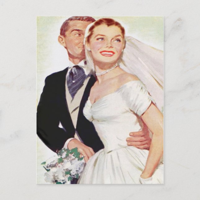 budget wedding invitation postcard (Front)