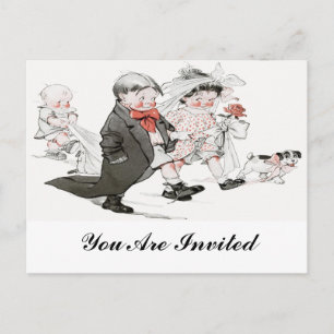 budget wedding invitation postcard
