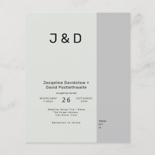 Budget Wedding Invitation Sage Grey Flyer