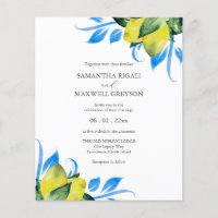 Budget Wedding Invitation Watercolor Lemon
