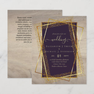 BUDGET WEDDING INVITATIONS  Gold Glitter Foil Look