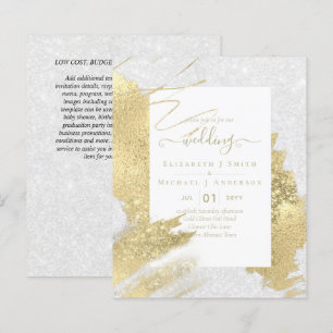 BUDGET WEDDING INVITATIONS  Gold Glitter Foil Look