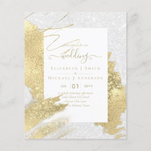 BUDGET WEDDING INVITATIONS  Gold Glitter Foil Look Flyer
