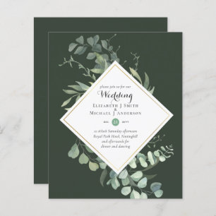 BUDGET Wedding Invitations Greenery Eucalyptus