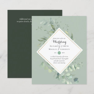BUDGET Wedding Invitations Greenery Eucalyptus