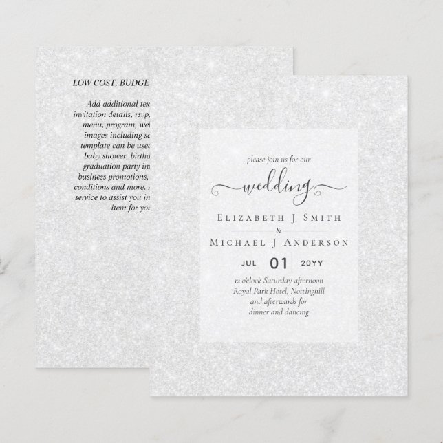 BUDGET WEDDING INVITATIONS - Minimalist Script (Front/Back)