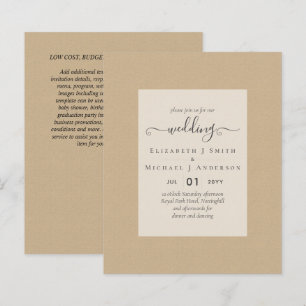 BUDGET WEDDING INVITATIONS - Minimalist Script