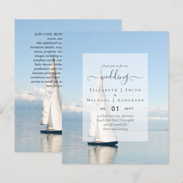 BUDGET WEDDING INVITATIONS - Minimalist Script (Front/Back)