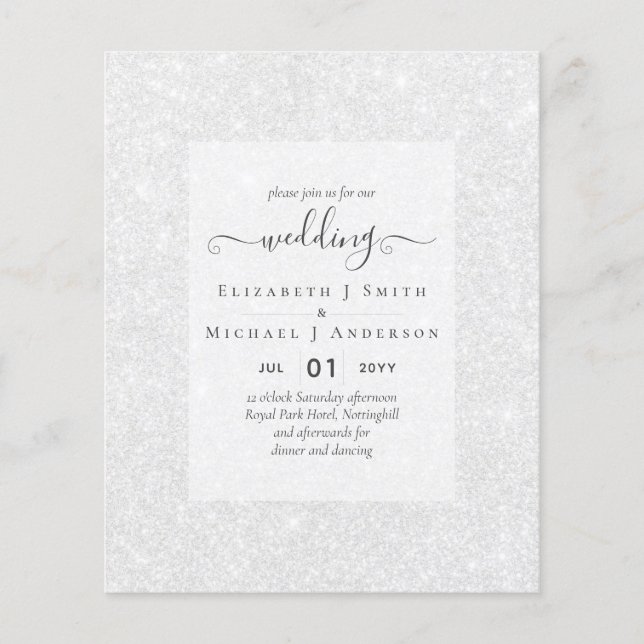 BUDGET WEDDING INVITATIONS - Minimalist Script Flyer (Front)