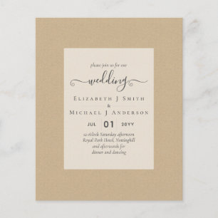 BUDGET WEDDING INVITATIONS - Minimalist Script Flyer