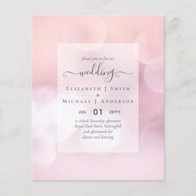 BUDGET WEDDING INVITATIONS - Minimalist Script Flyer (Front)