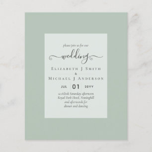 BUDGET WEDDING INVITATIONS - Minimalist Script Flyer