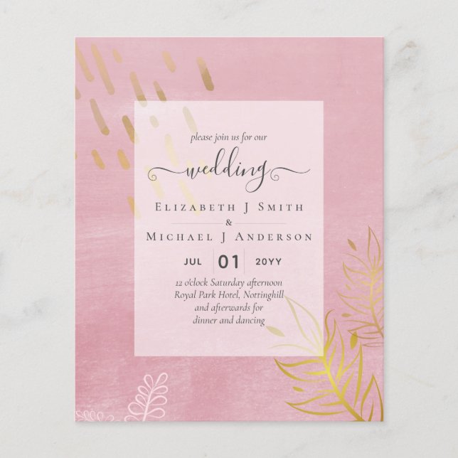 BUDGET WEDDING INVITATIONS - Minimalist Script Flyer (Front)