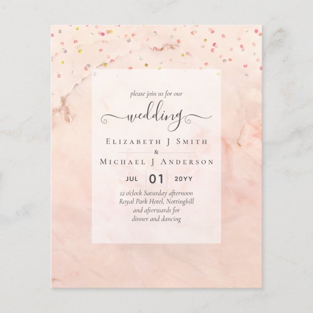 BUDGET WEDDING INVITATIONS - Minimalist Script Flyer (Front)