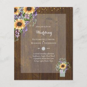 BUDGET WEDDING INVITATIONS - Rustic Sunflowers Flyer