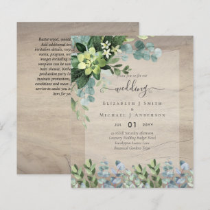 BUDGET WEDDING INVITATIONS SAVE DATES - GREENERY