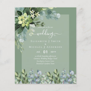 BUDGET WEDDING INVITATIONS SAVE DATES - GREENERY FLYER