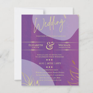 BUDGET Wedding Invite Lavender Purple Gold